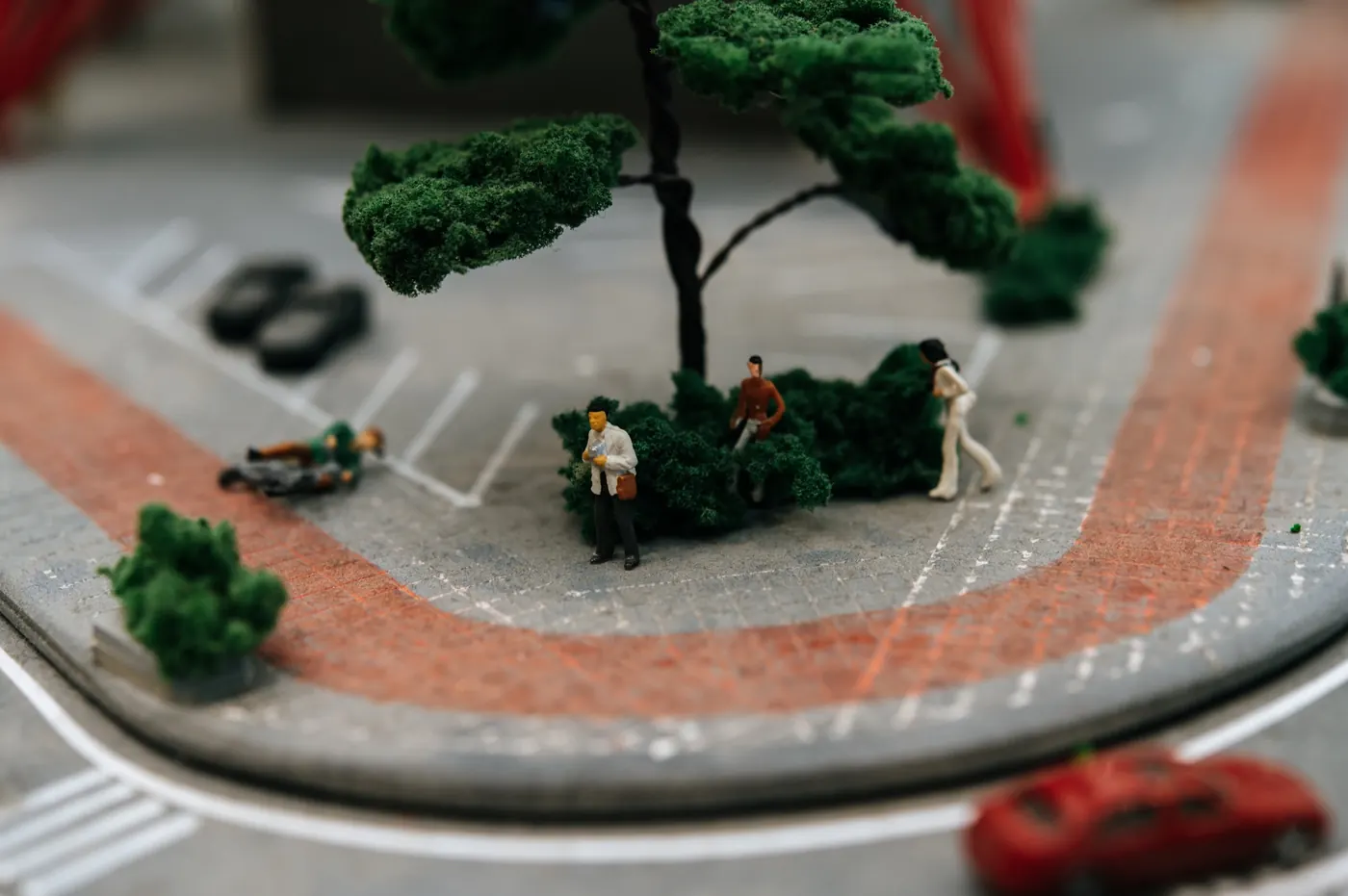 Eine kleine Modelllandschaft für einen Stop-Motion-Film